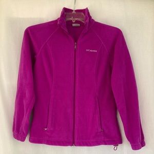 Woman’s Purple Columbia Front-zippered Fleece Jacket. Size Small